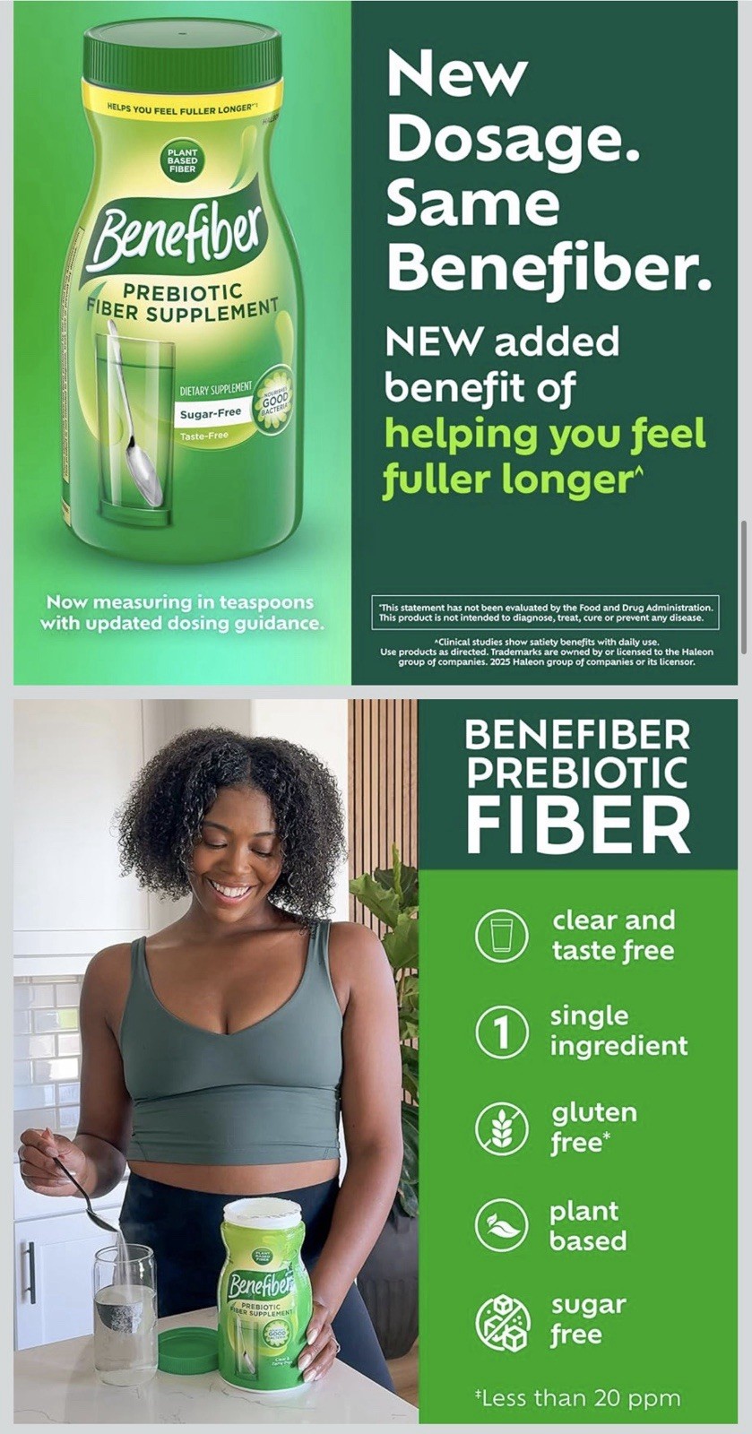 Benefiber Prebiotic Fiber Powder Plant Based Sugar-Free Taste-Free 17.6oz
