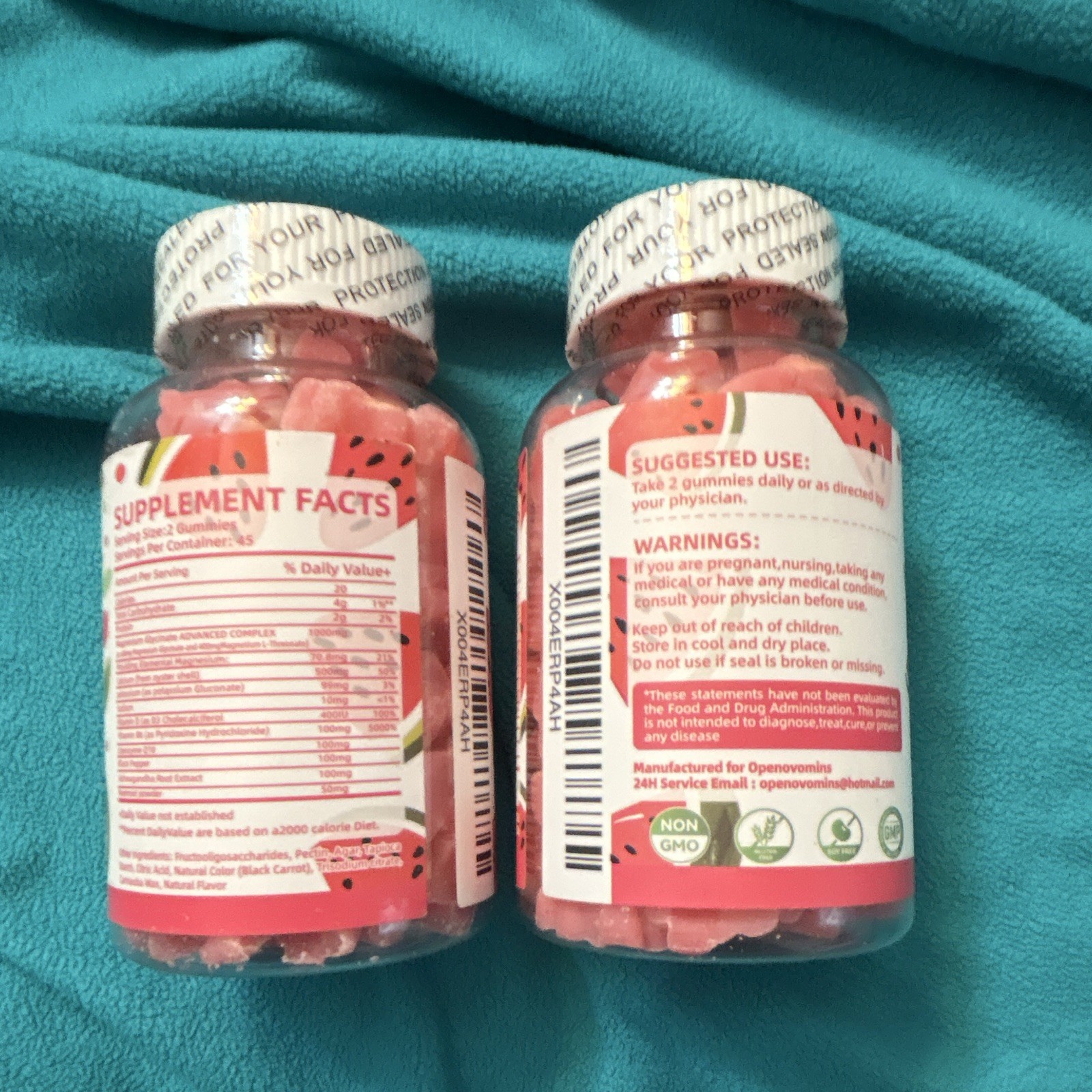 Openovomins Magnesium Glycinate Gummies 2500+mg Watermelon 90 Vegan Non-GMO