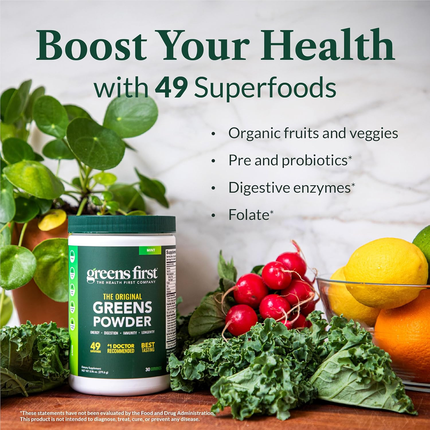 Greens First Original Greens Powder – 49 Superfoods – Organic Fruits & Veggies –