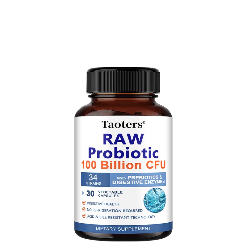Raw Probiotic 100 Billion CFU 250 Mg Protect Intestinal Health 30-120 Capsules
