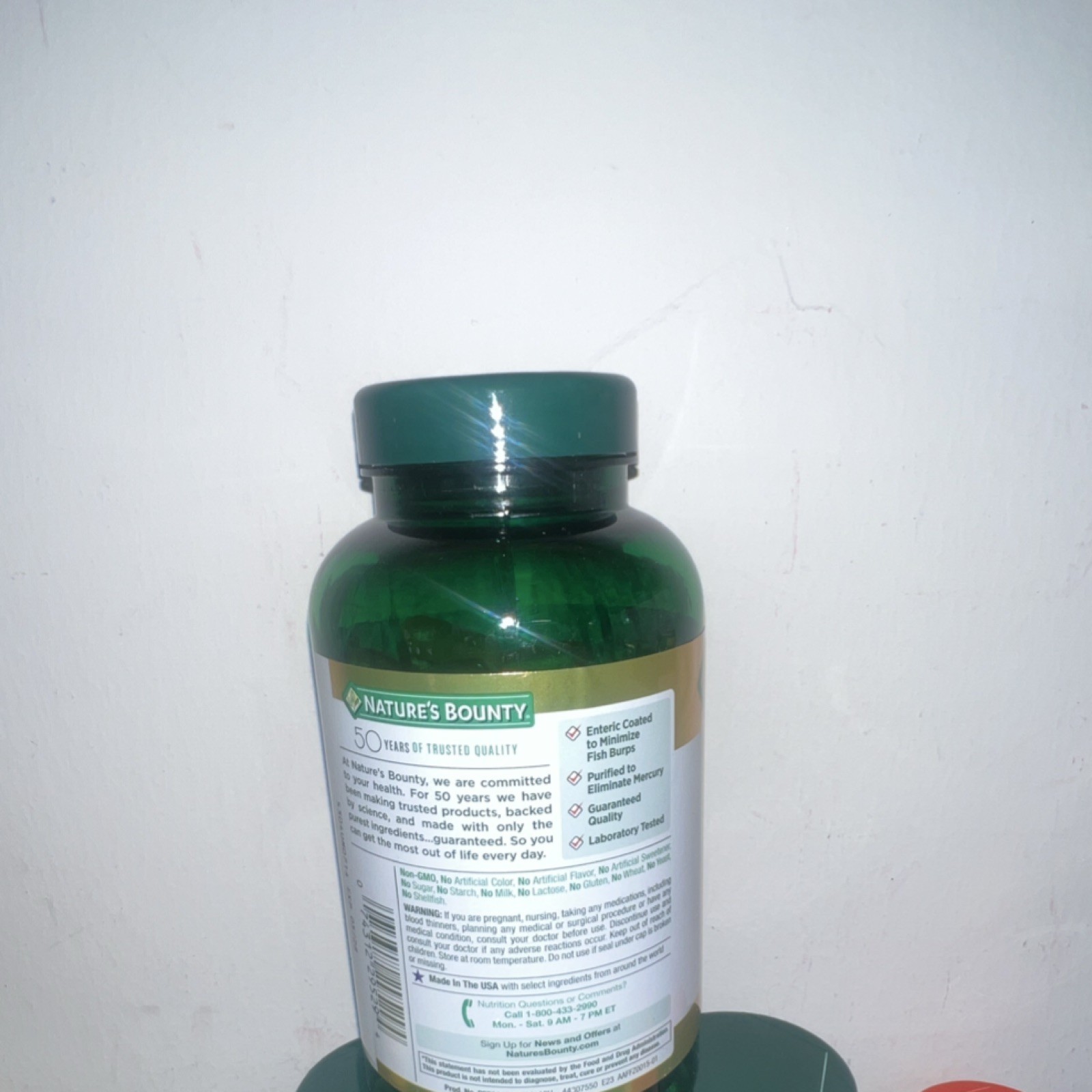 Nature’s Bounty Odor-Less Fish Oil 1400mg Omega-3 130 Softgels Heart Health