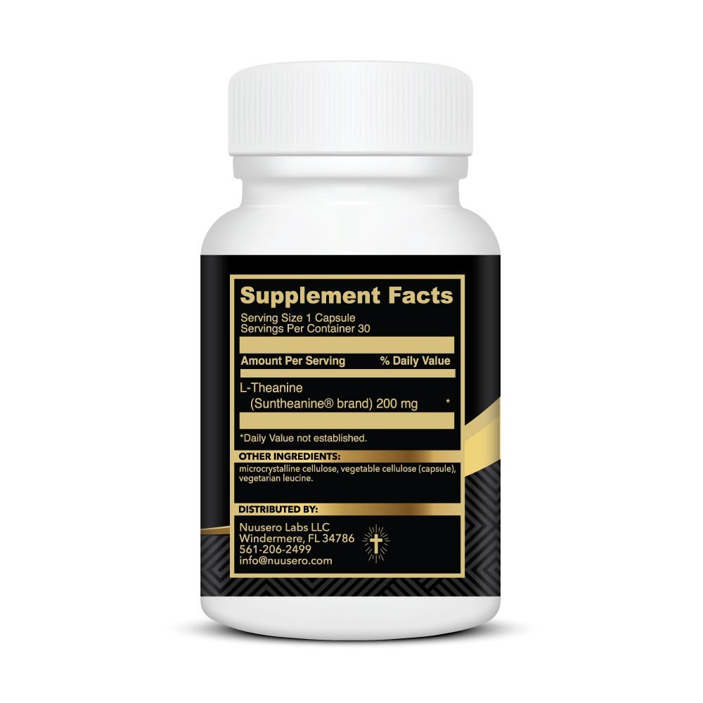 L-Theanine 200mg (Suntheanine) – Non-Drowsy Stress Relief – Alert Focus & Calm