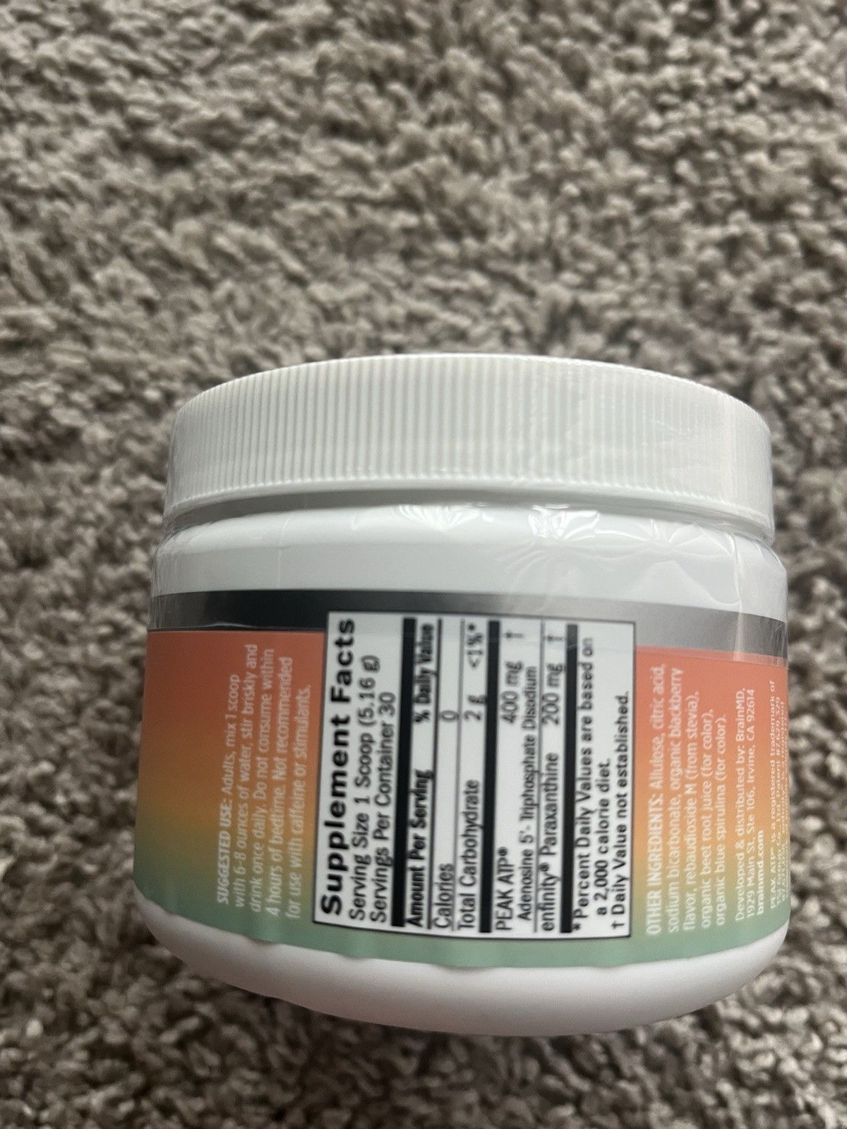 brainMD Peak Energy Support Dietary Supplement Powder Blackberry Flavor 5.46 oz