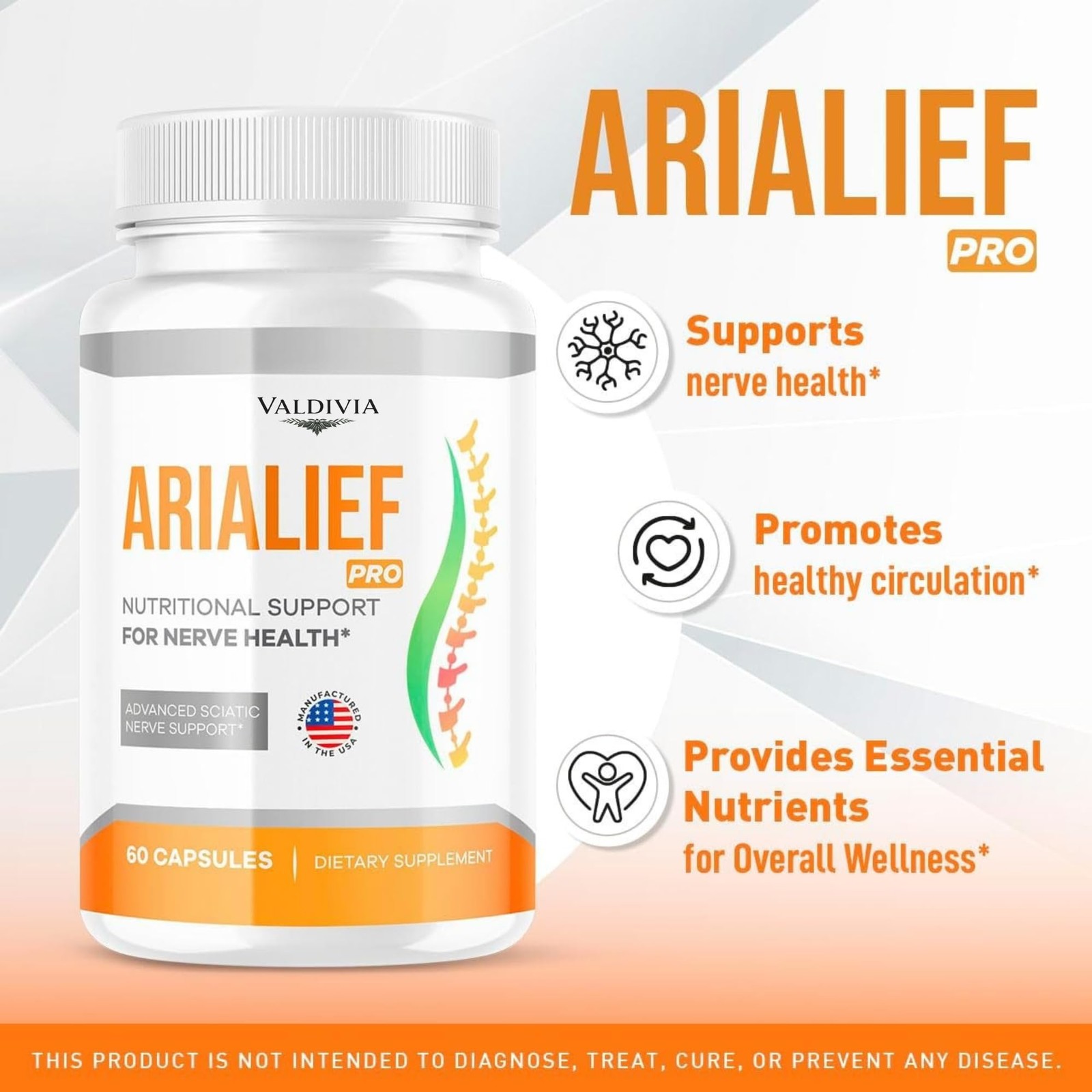 Valdivia Arialief Nerve Support Supplement Made in USA Nerve Health
