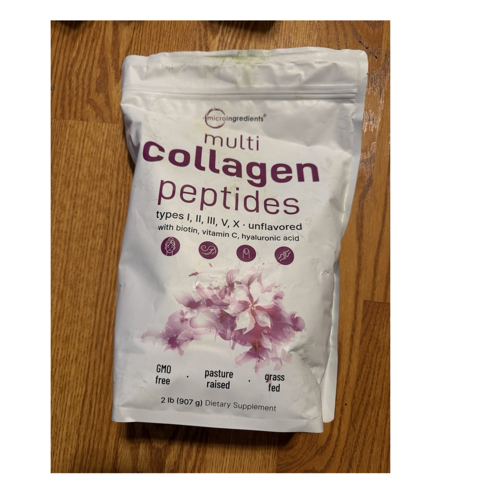 micro ingredients Multi Collagen Peptides Types I II III V X Unflavored 2lb