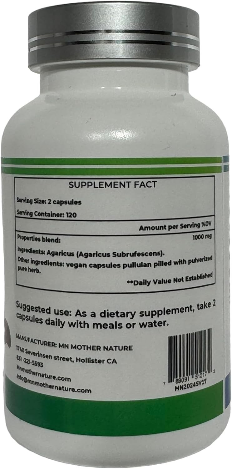 Mother Nature Agaricus Kidney & Liver Support Supplement – Mushroom Blend