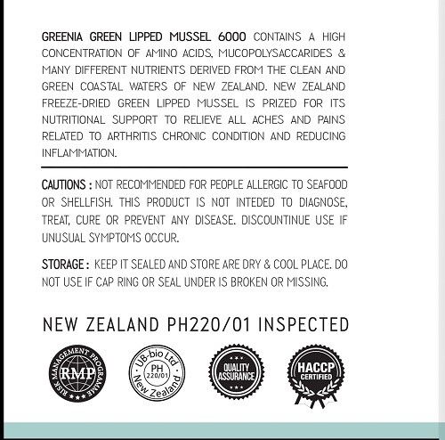 GREENIA NEW ZEALAND GREEN LIPPED 6000 240 CAPSULES