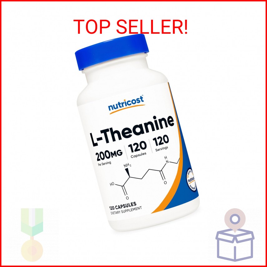 Nutricost L-Theanine 200mg, 120 Capsules, Double Strength – Non-GMO, Gluten Free