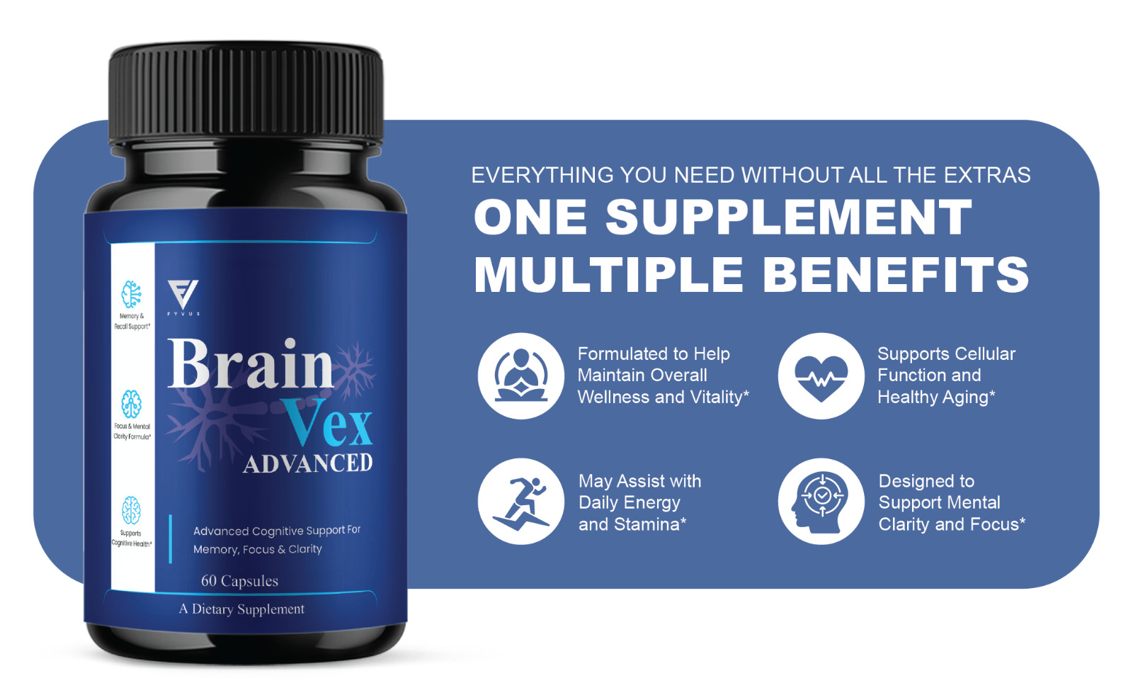 (3 Pack) Brain Vex Advanced, BrainVex Brain Health Formula (180 Capsules)