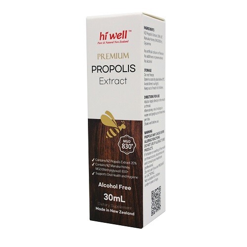 Hi Well New Zealand premium Propolis Extract Alcohol Free MGO830+ 30ml