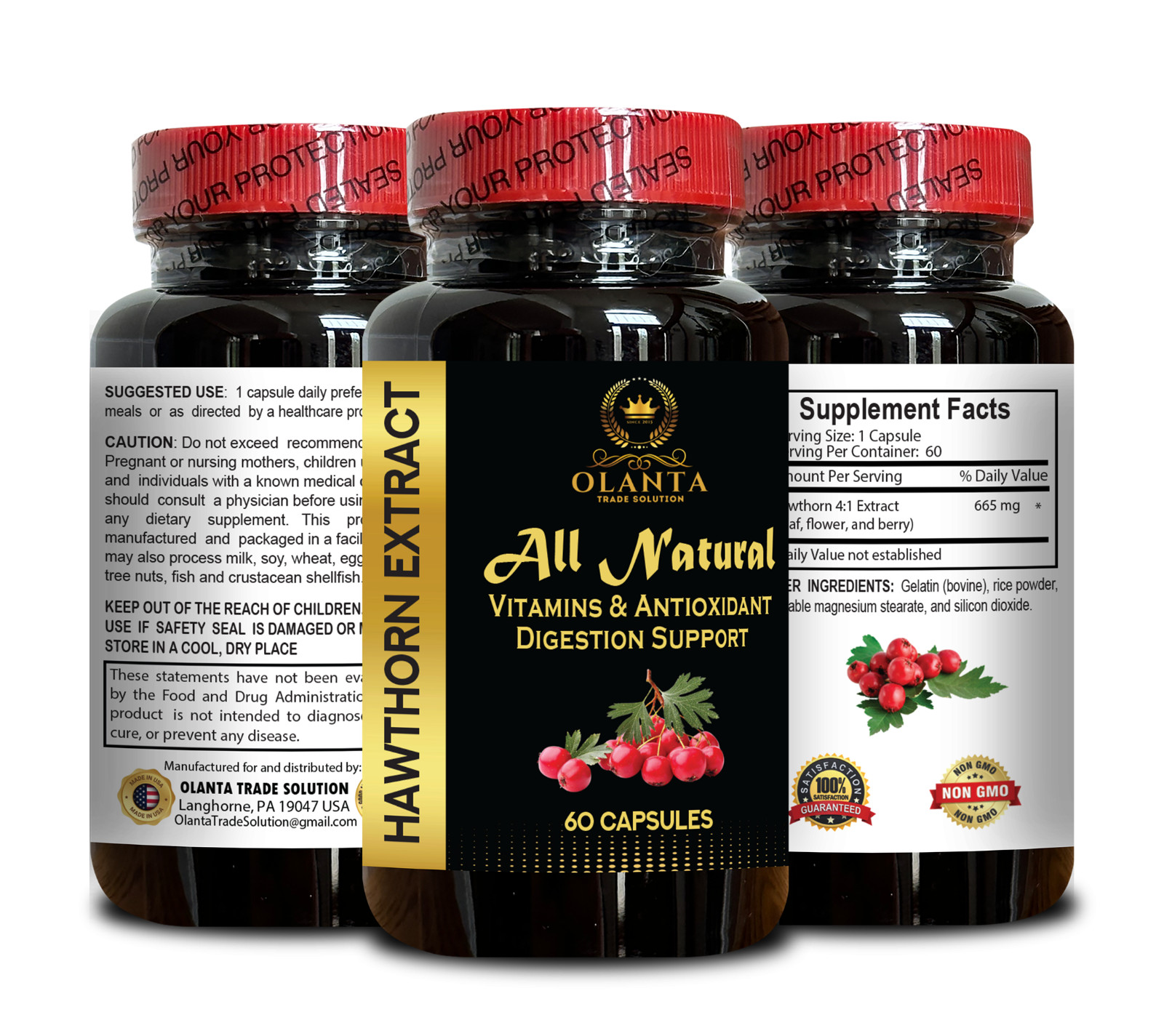 Natural Hawthorn Berry Extract – Herbal Vitality Supplement for Daily Balance 2B