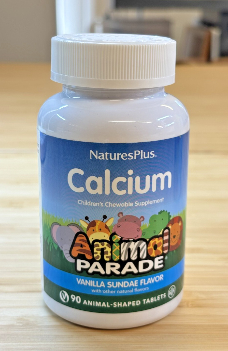 Natures Plus Animal Parade Calcium – 90 Animal Shaped Tables – Expiration 3/2026