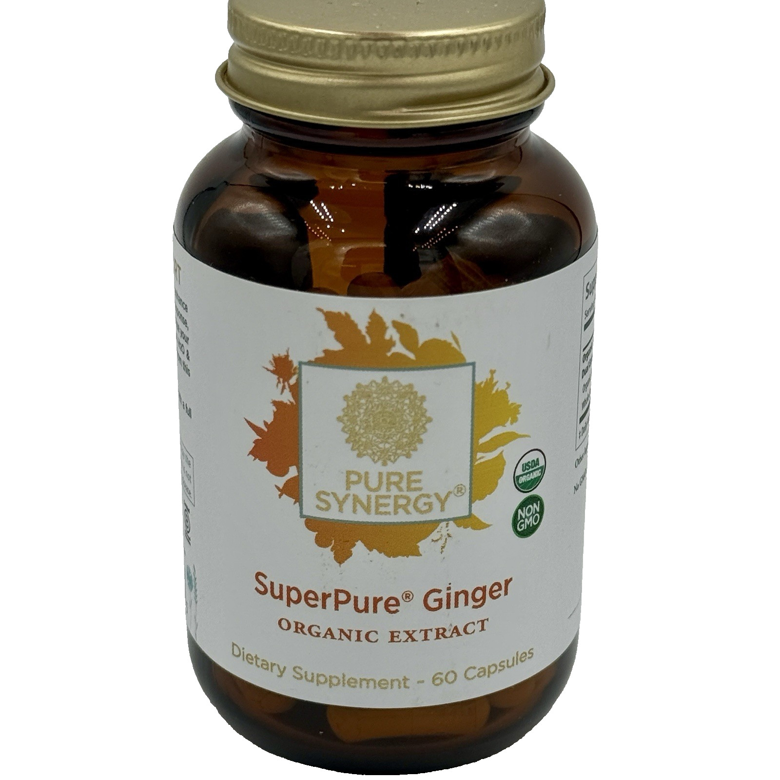 Pure Synergy Superpure Ginger Organic Extract, 60 Capsules, Exp 09/27, New, Seal