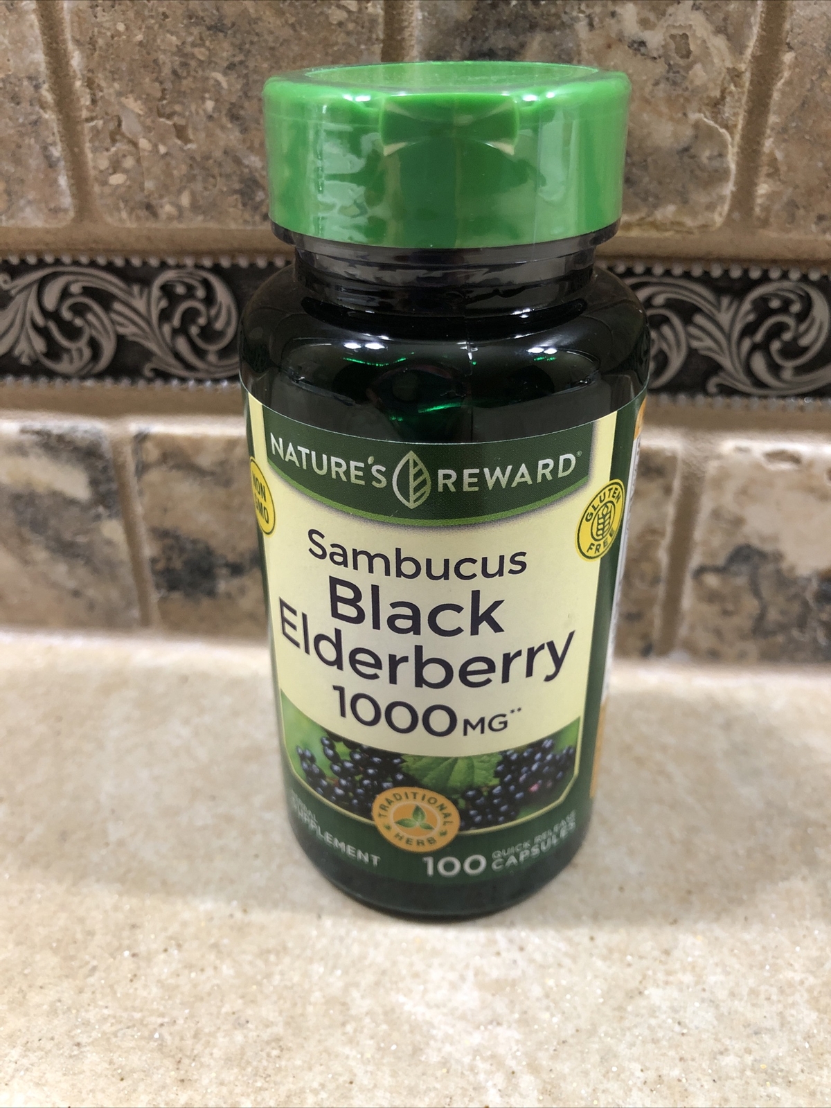 Sambucus Black Elderberry 1000 mg – 100 Capsules –