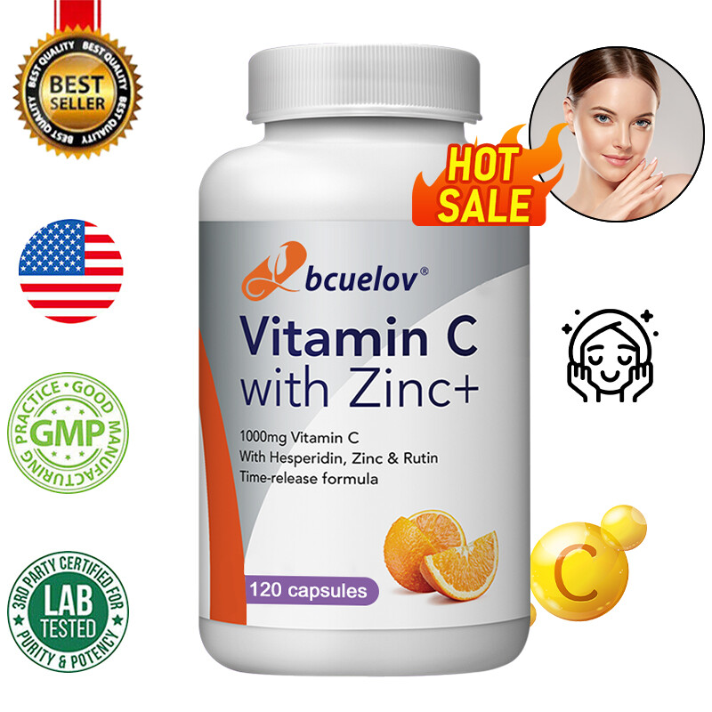 VitaminC 120 Caps Plus Zinc,Hesperidin & Rutin,Collagen & Anti-Aging Skin Health