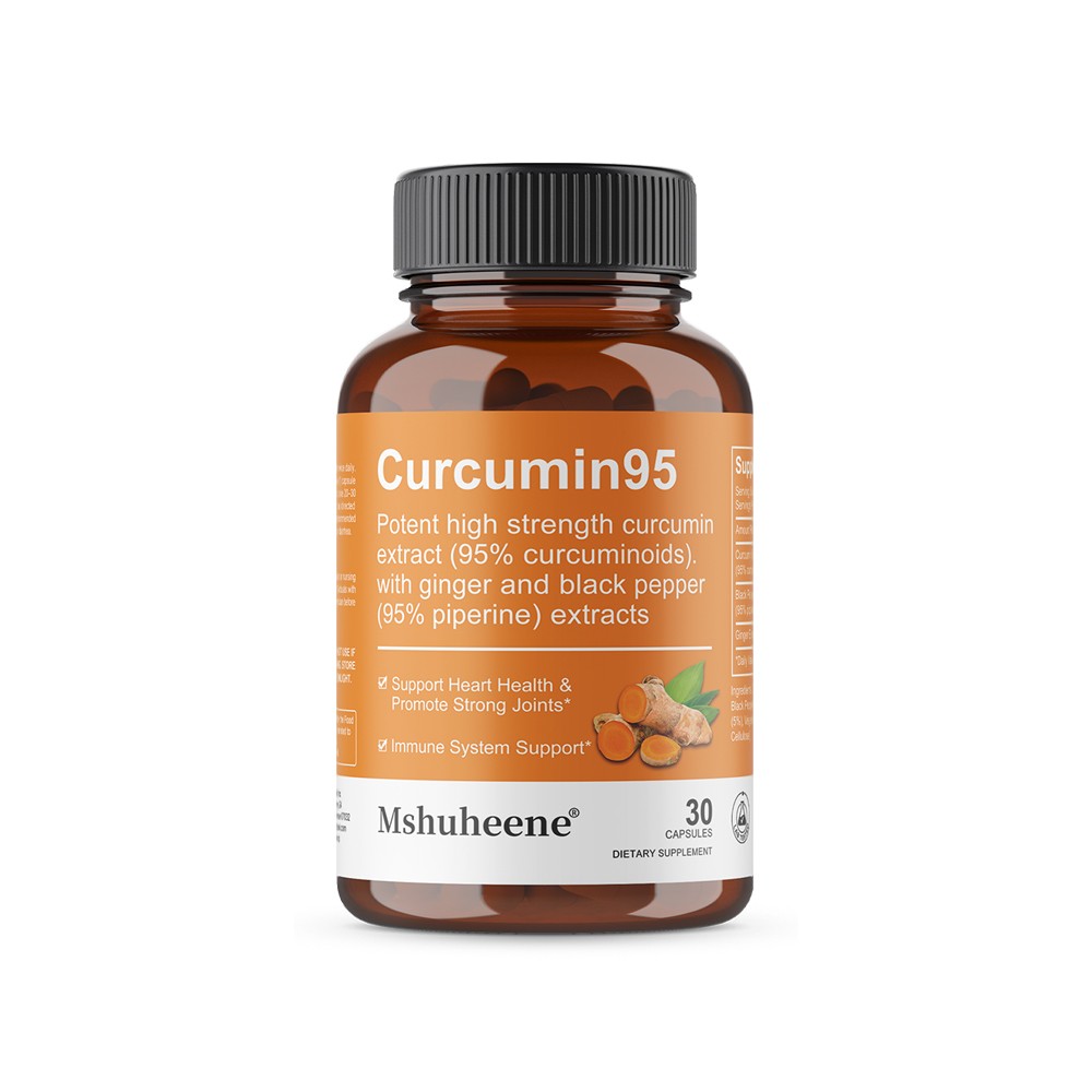 Turmeric Capsules with Ginger & Black Pepper,Joint & Heart Support, 30~120 Caps