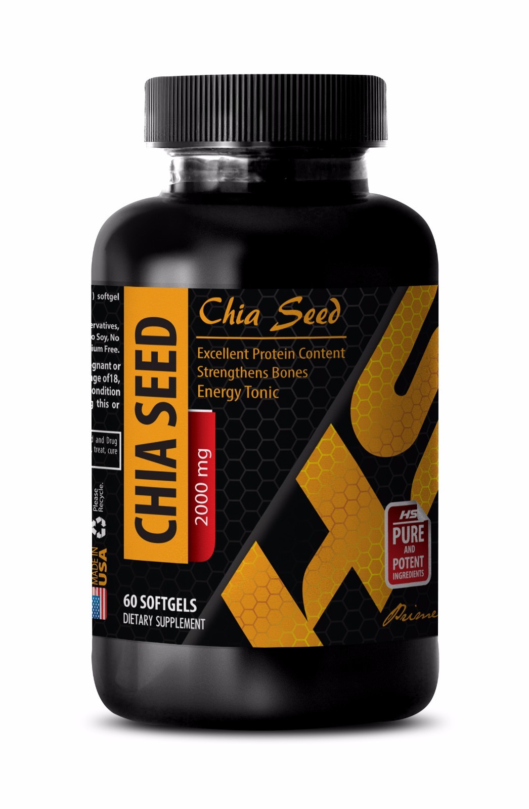 Chia seeds – 1000mg CHIA SEED OIL – Appetite suppressant pills – 1 Bottle