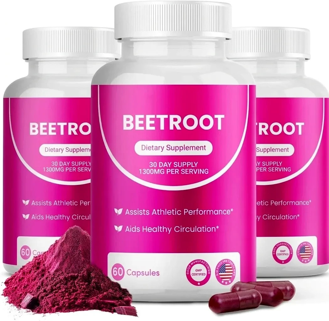 3X Rosabella Organic Beet Root 60 Capsules Natural Energy Boost Blood Pressure