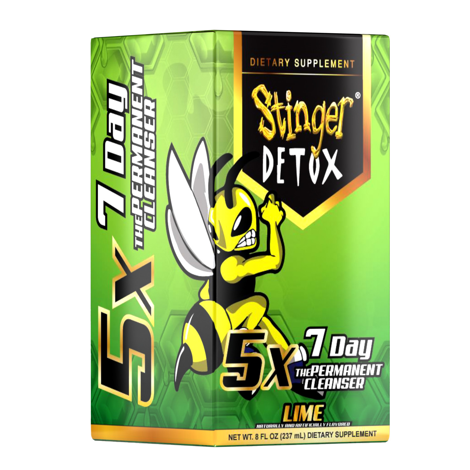 Stinger Detox 5X 7-Day Permanent Drink | Lime Flavor | 8 FL OZ
