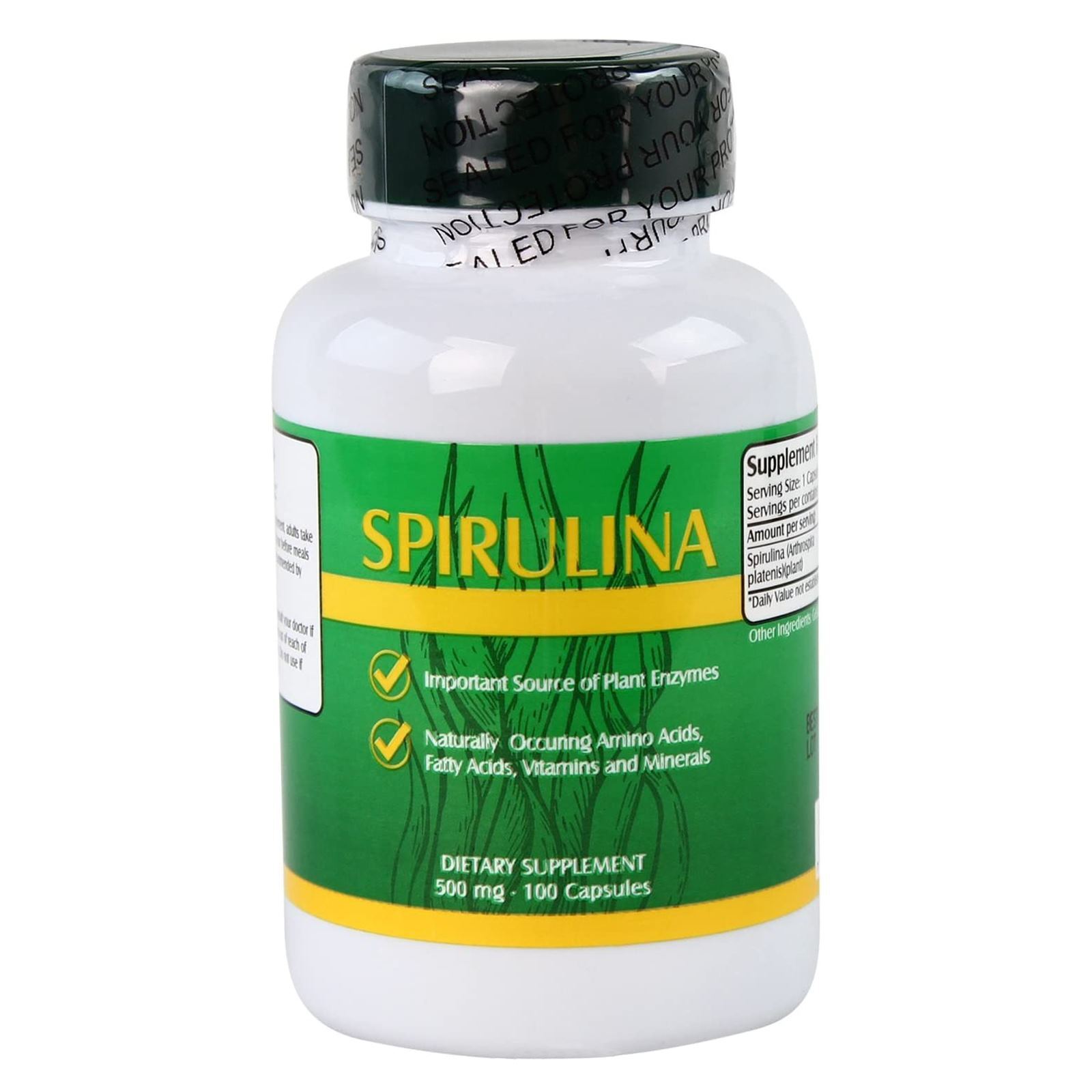 Spirulina Vegetarian Protein 500 mg 100 Capsules