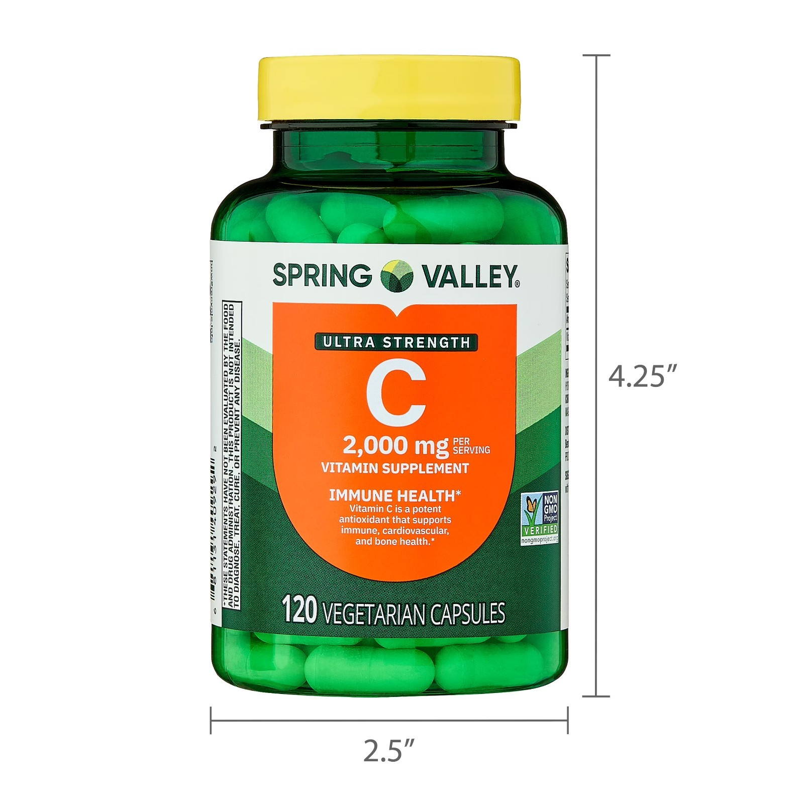Spring Valley Vitamin C Ultra Strength 2000mg 120 Vegetarian Capsules