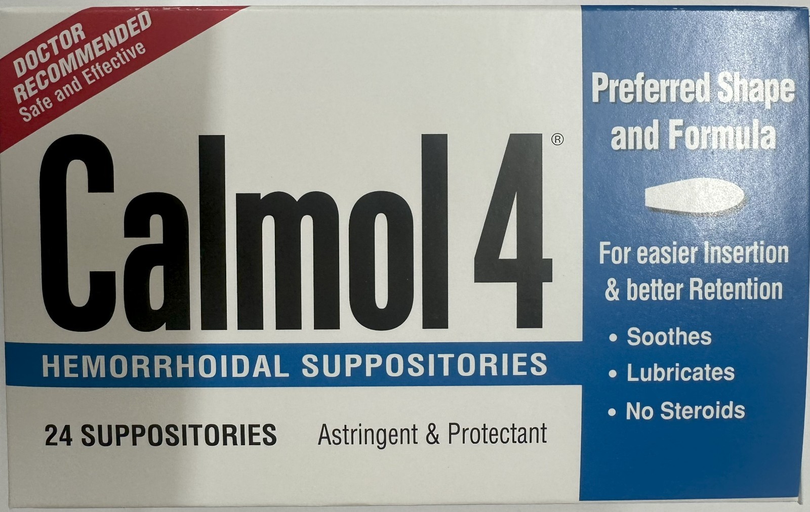 Calmol 4 Hemorrhoidal Suppositories 24 Each