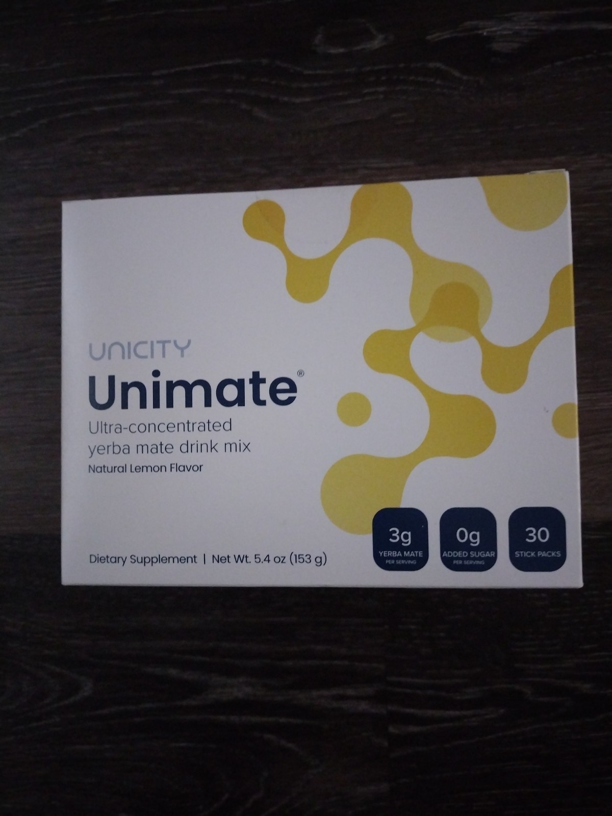Unicity Unimate LEMON YERBA MATE 30 Stick Packs/Sachets Exp 10/2027 NEW/SEALED!