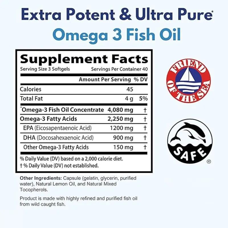 (2 Pack) Tarmya’s Wild Caught Omega 3 Fish Oil – 120 Softgels
