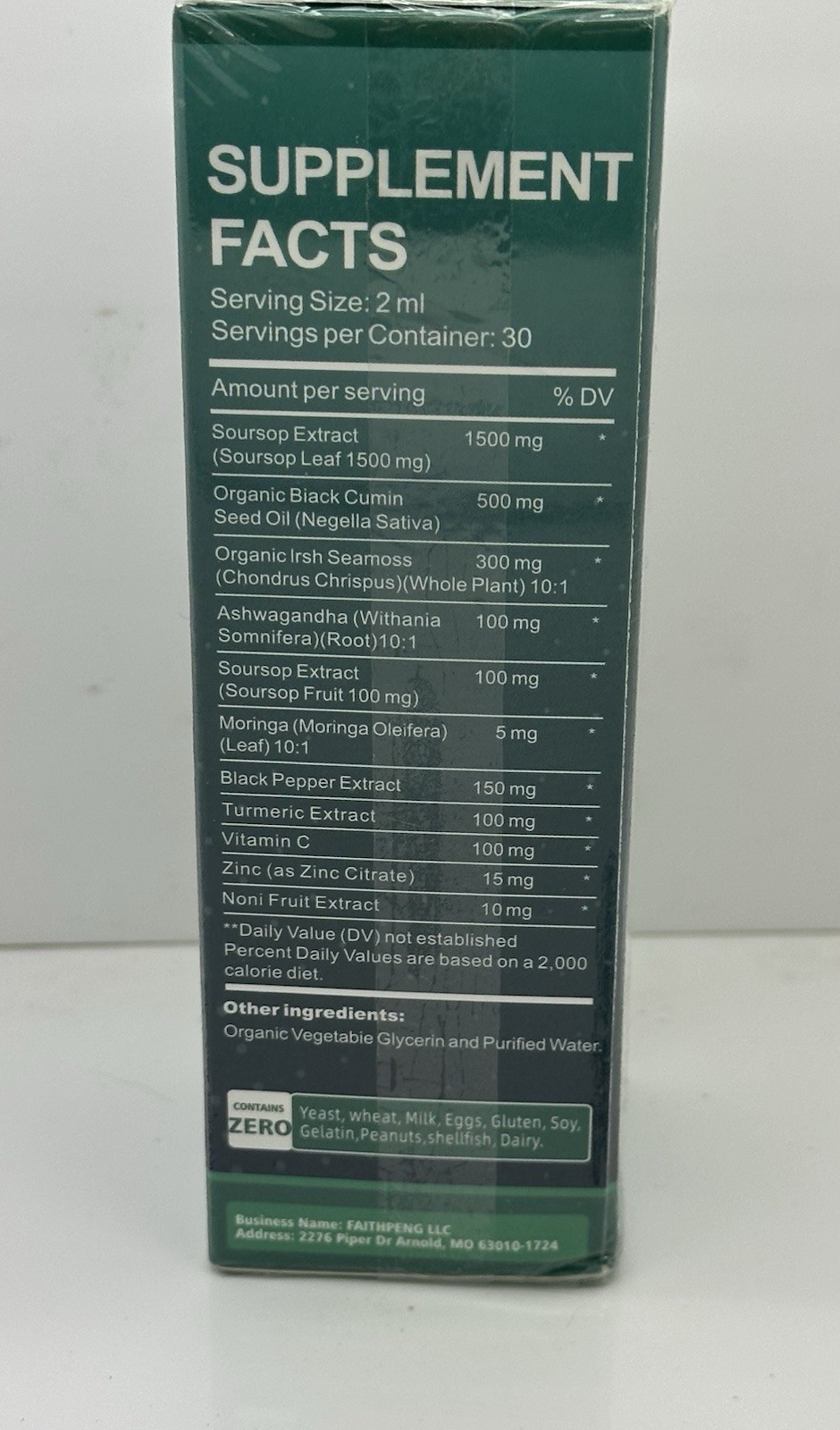 Lamfoa Soursop Graviola Extract Liquid Supplement 60ml Sea Moss Black Seed Oil