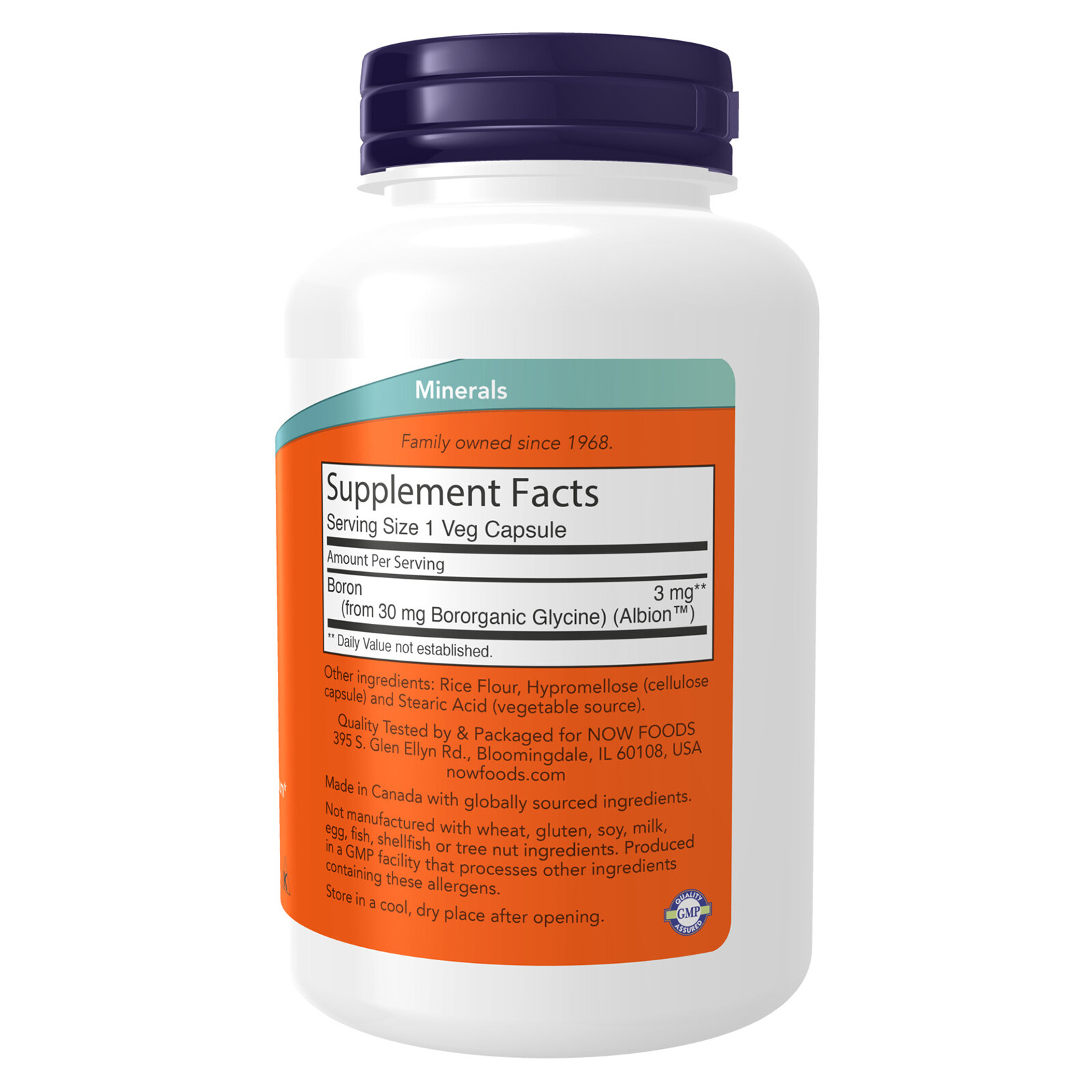 NOW FOODS Boron 3 mg – 250 Veg Capsules