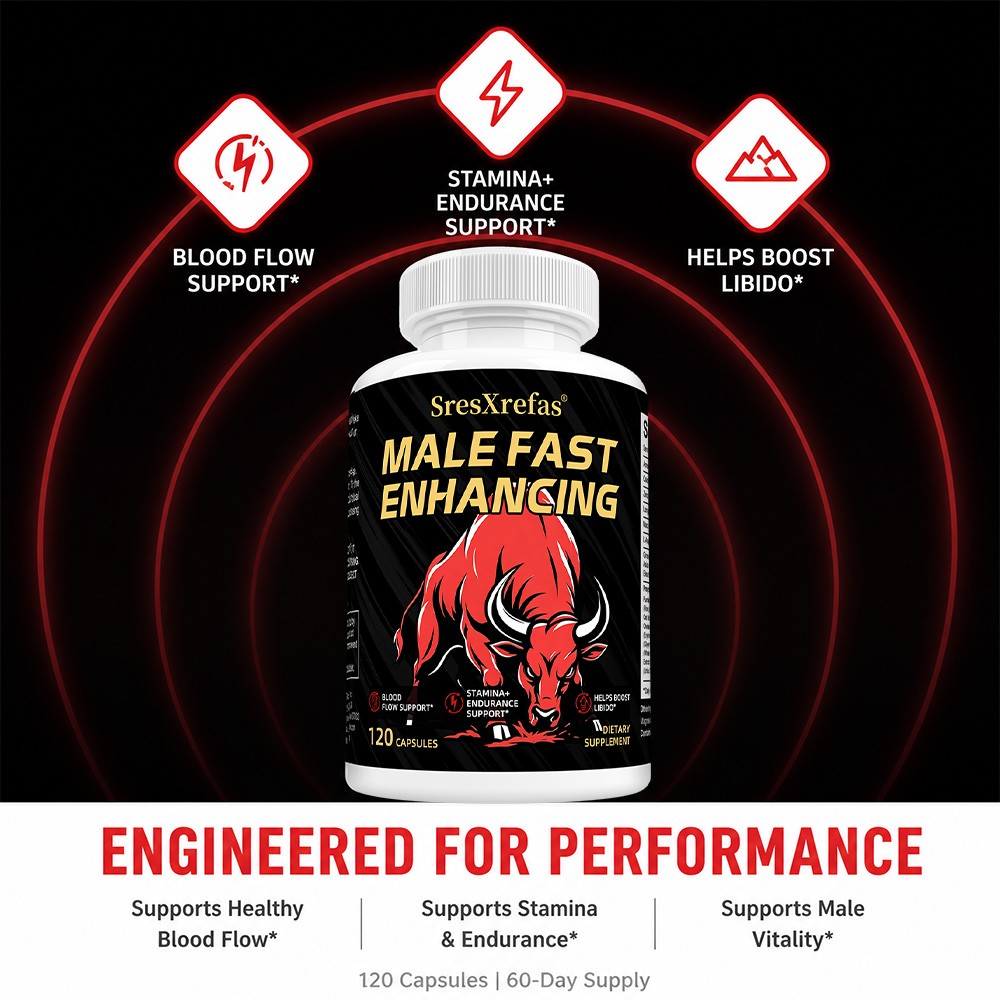 Men’s Vitality Caps for Blood Flow,Stamina & Physical Endurance,30/60/120 Caps