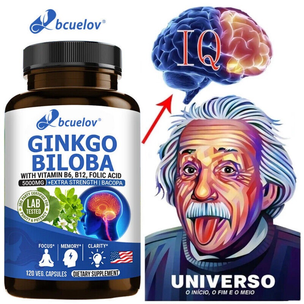 Ginkgo Biloba – 5000mg -120 Capsules-Non-GMO, Gluten Free-Improve concentration