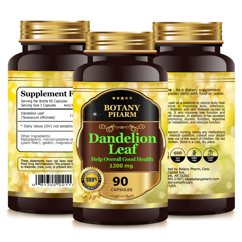Dandelion Leaf, Cholesterol Antioxidant, Liver, Kidney Detoxification, 36,000mg