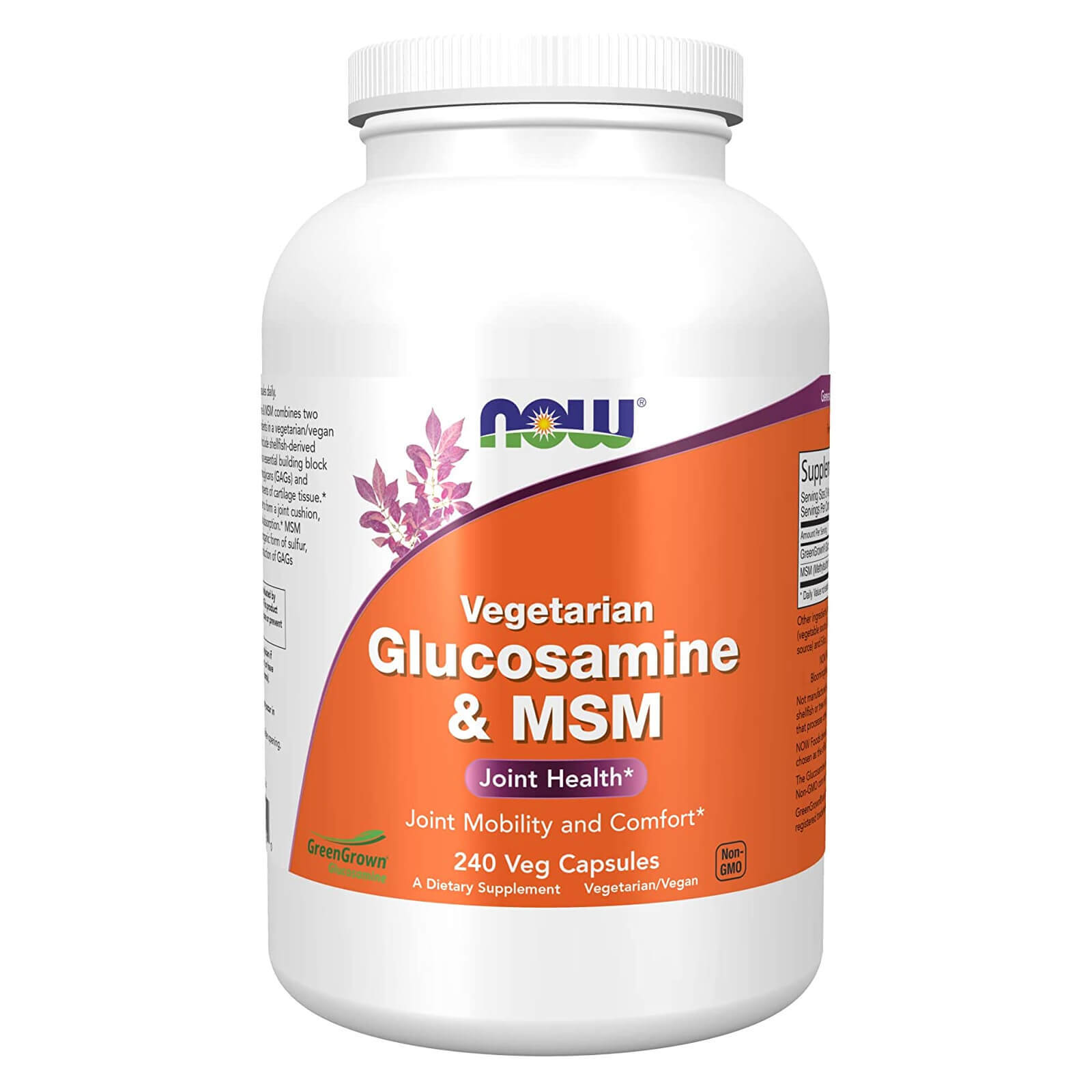 NOW FOODS Glucosamine & MSM (Vegetarian) – 240 Veg Capsules