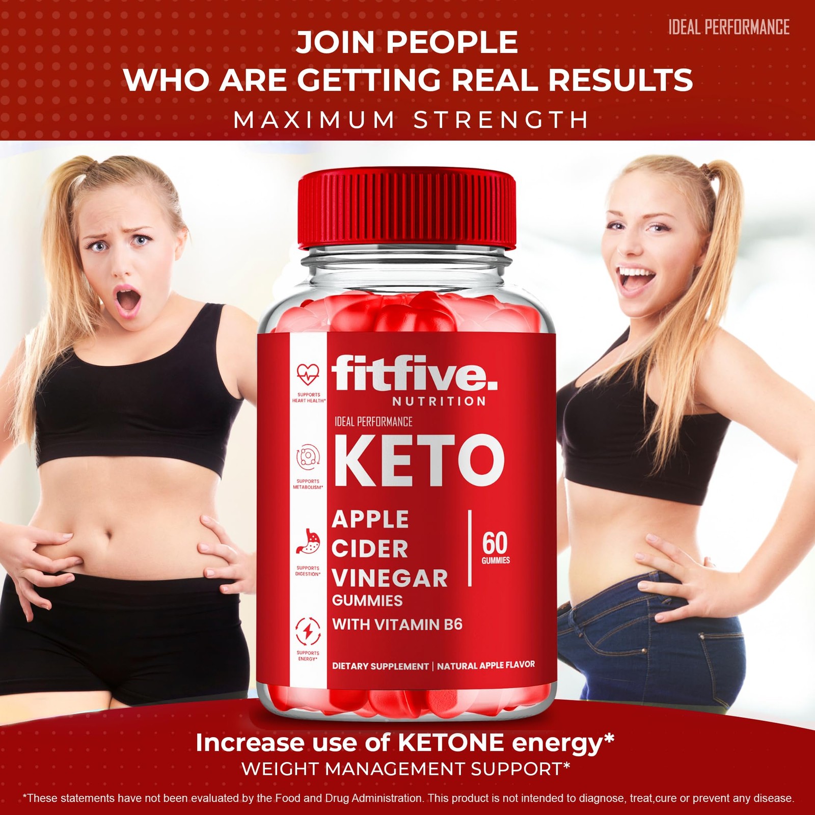 Fitfive Weight Management Digestive Supplement – 180 Gummies (3 Pack)
