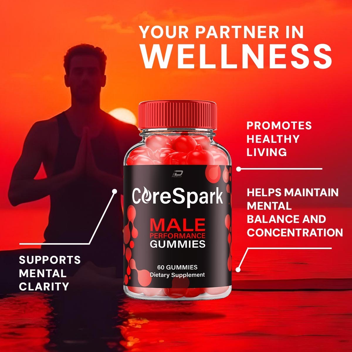 (3 Pack) Core Spark Gummies for Men – CoreSpark Male Gummy All-Natural Chewable