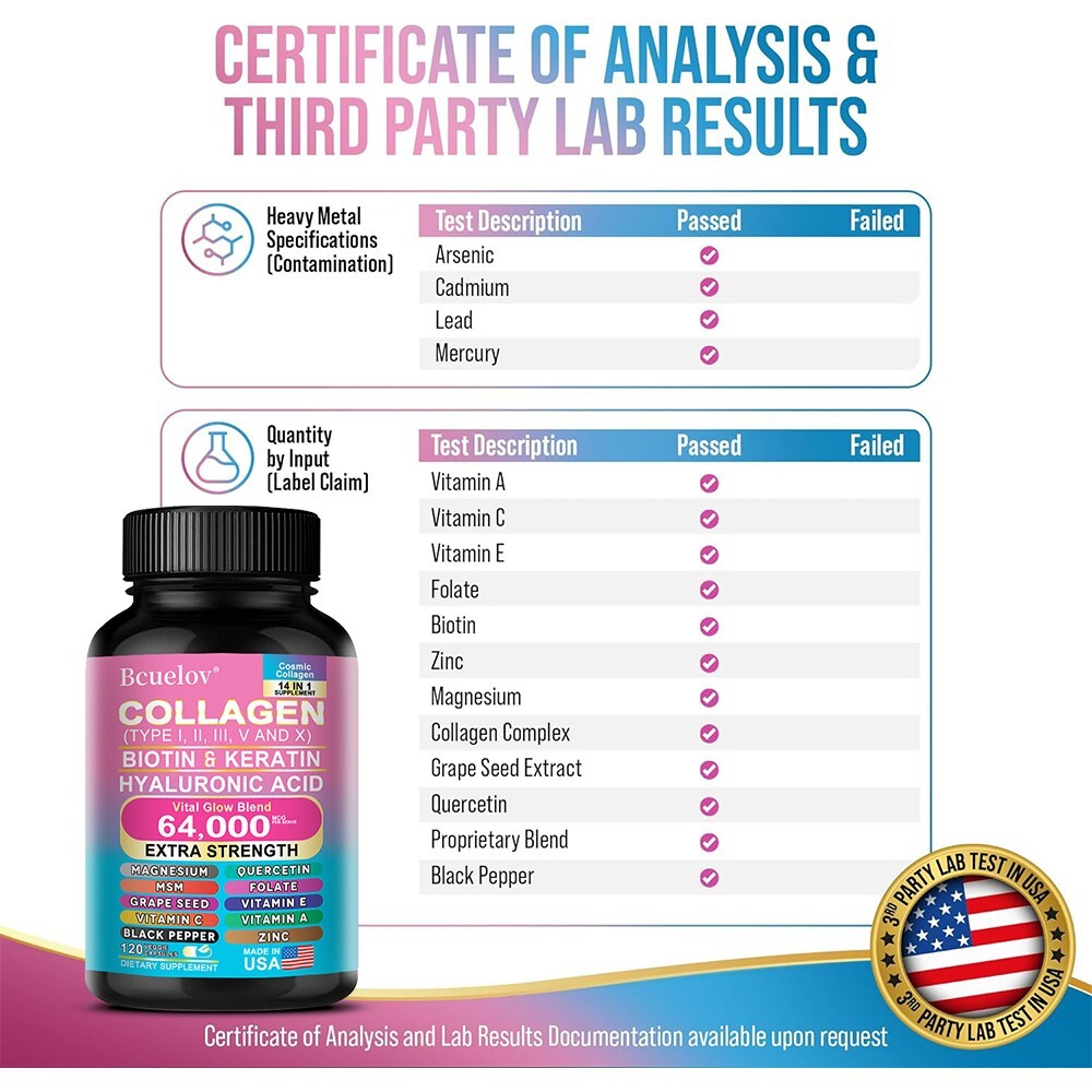 Collagen 1000Mg Biotin 10000Mcg Keratin & Hyaluronic Acid Capsules