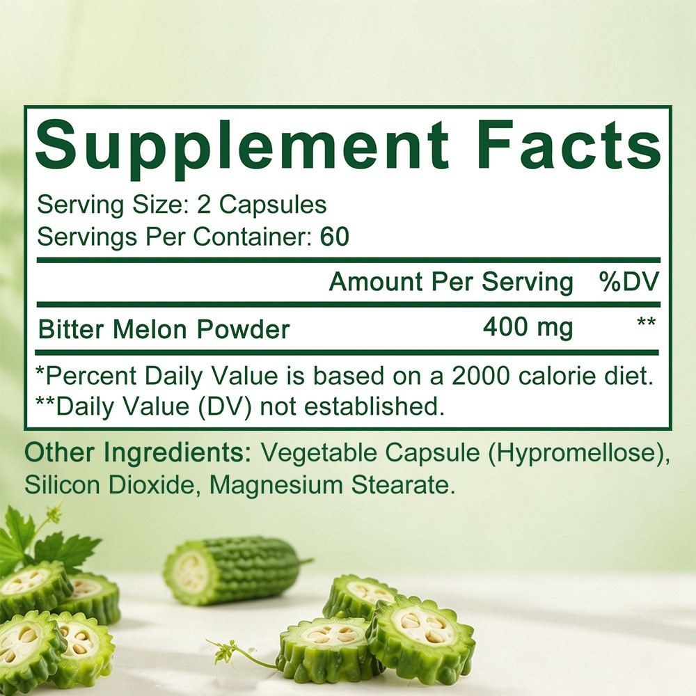 400mg Bitter Melon Cap for Healthy Glucose & Metabolic Energy&Digestive,30~120CT