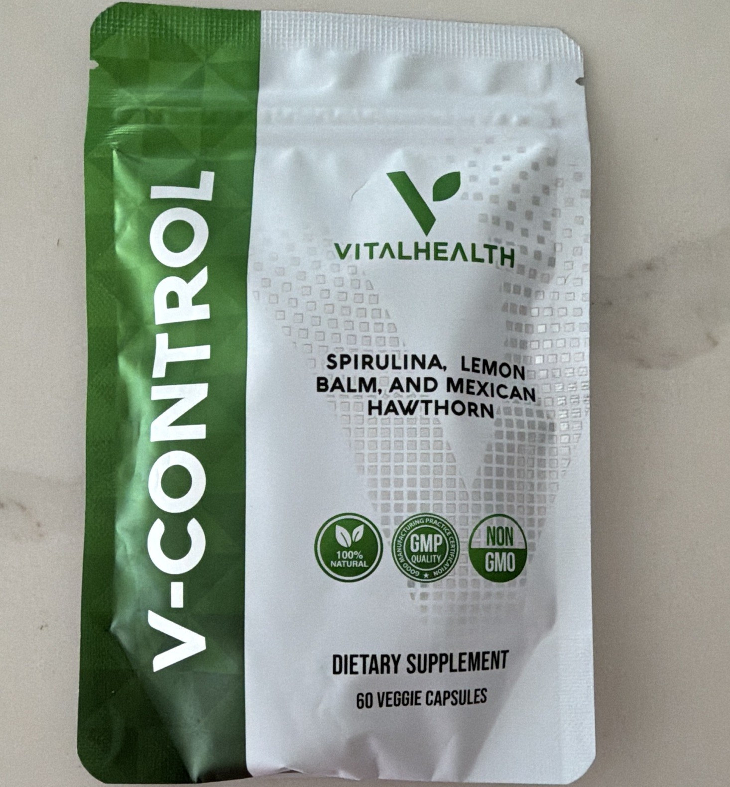 VitalHealth V-Control Dietary Supplement 60 Caps 1000mg Non-GMO