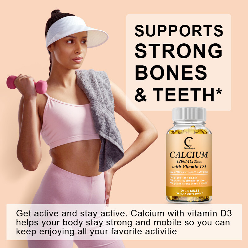 Calcium Citrate 1000mg w/ Vitamin D3 – Bone Health & Muscle Support, 120Capsules