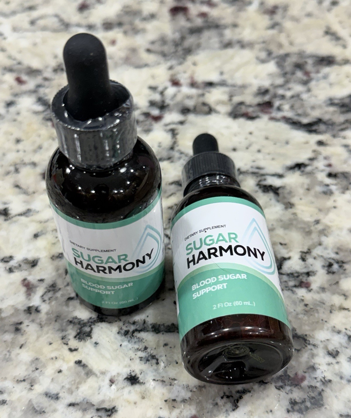 2PK Sugar Harmony Blood Sugar Support Liquid Drops Vegan Unflavored 2 fl oz