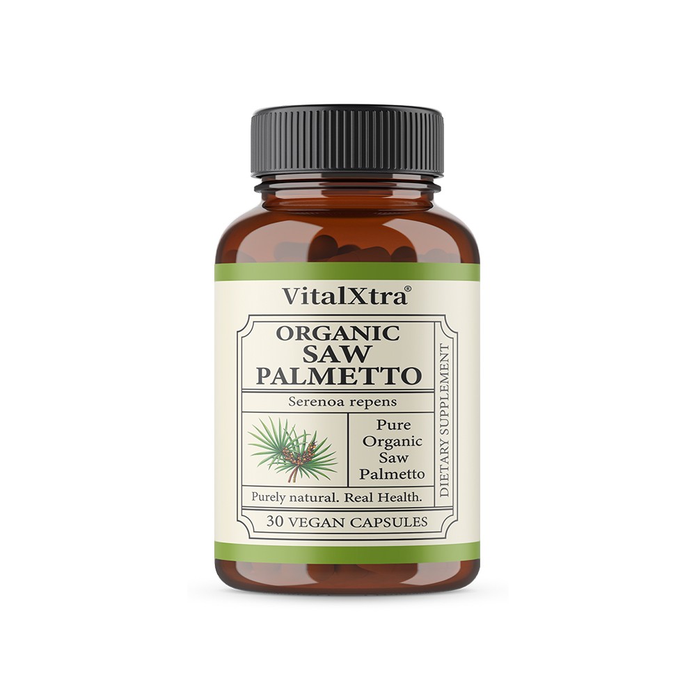 Organic Saw Palmetto Capsules for Prostate & Hair Growth 30/60/120Caps NonGMO