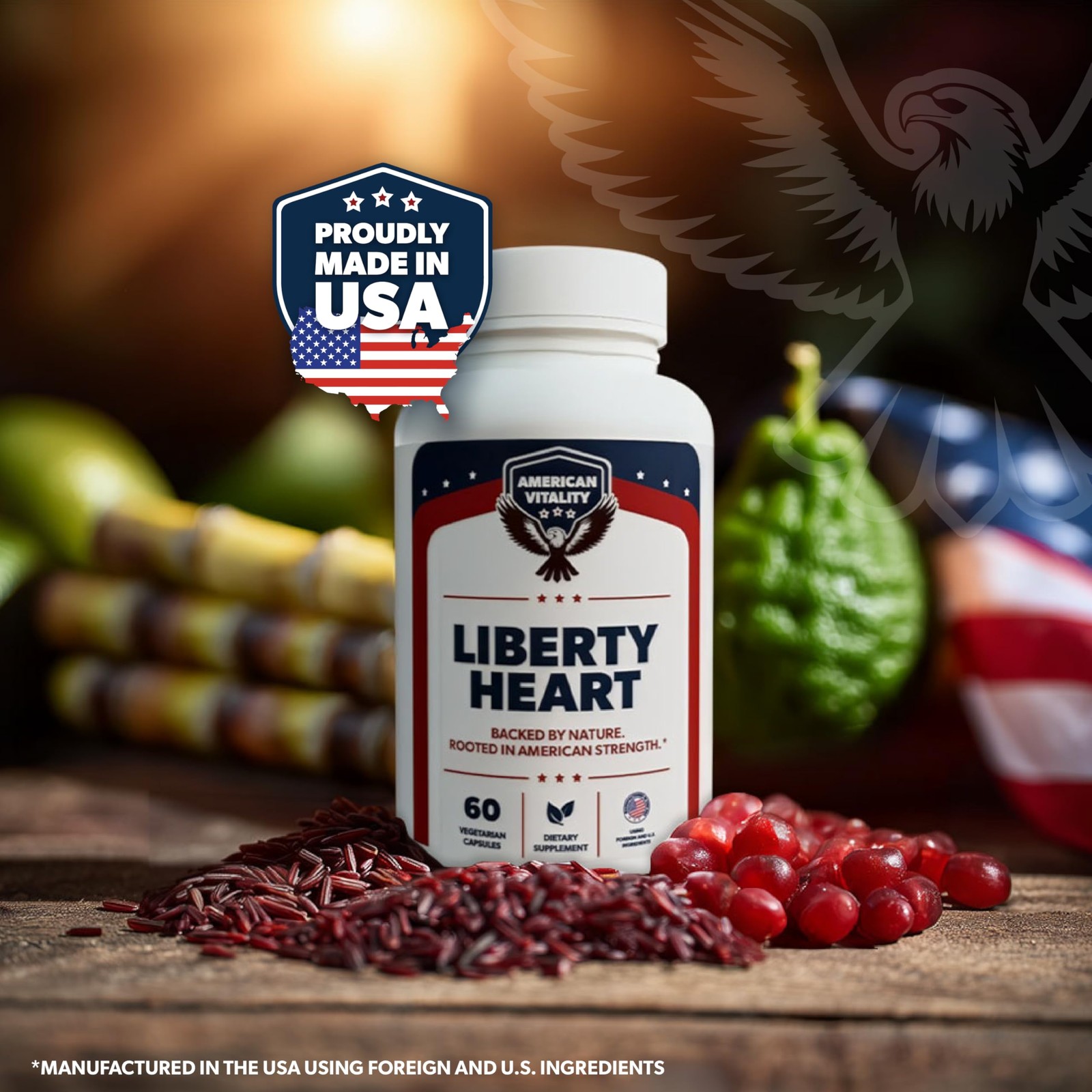 AMERICAN VITALITY Liberty Heart – Berberine, Red Yeast 60 Count (Pack of 1)