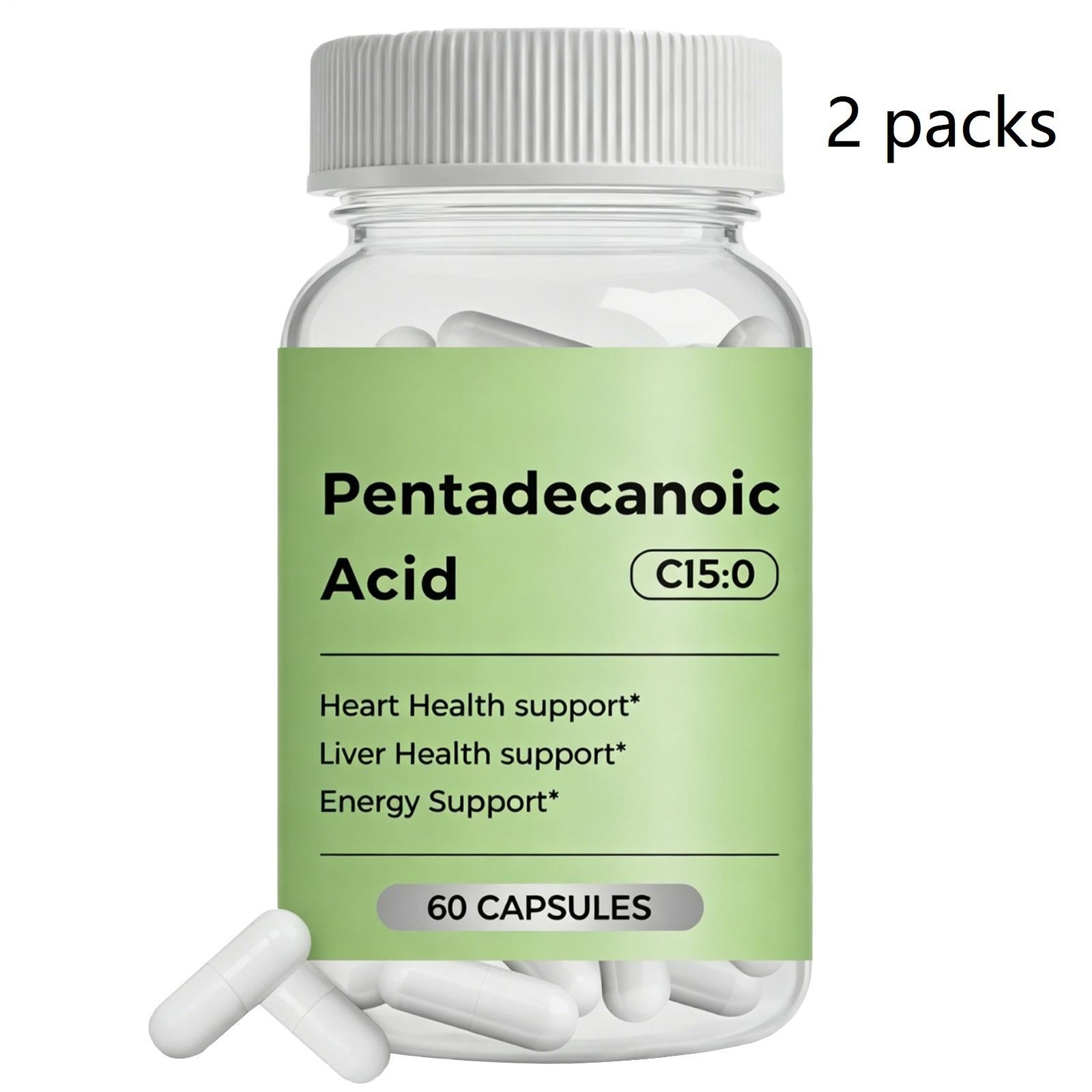 C15:0 Supplement, 2×60 Caps Pentadecanoic Acid, High Altitude Sheep Milk Sourced
