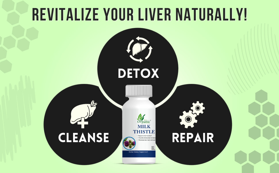 Milk Thistle Capsules Natural Liver Support & Detox Supplement Promote Digestion