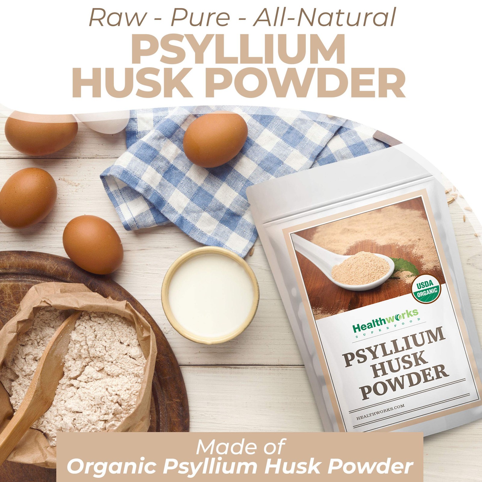 Healthworks Superfoods Organic Psyllium Husk Powder – 32 2 Pound (Pack of 1)