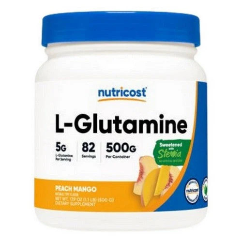 L-Glutamine Powder Peach Mango Stevia 500 Grams