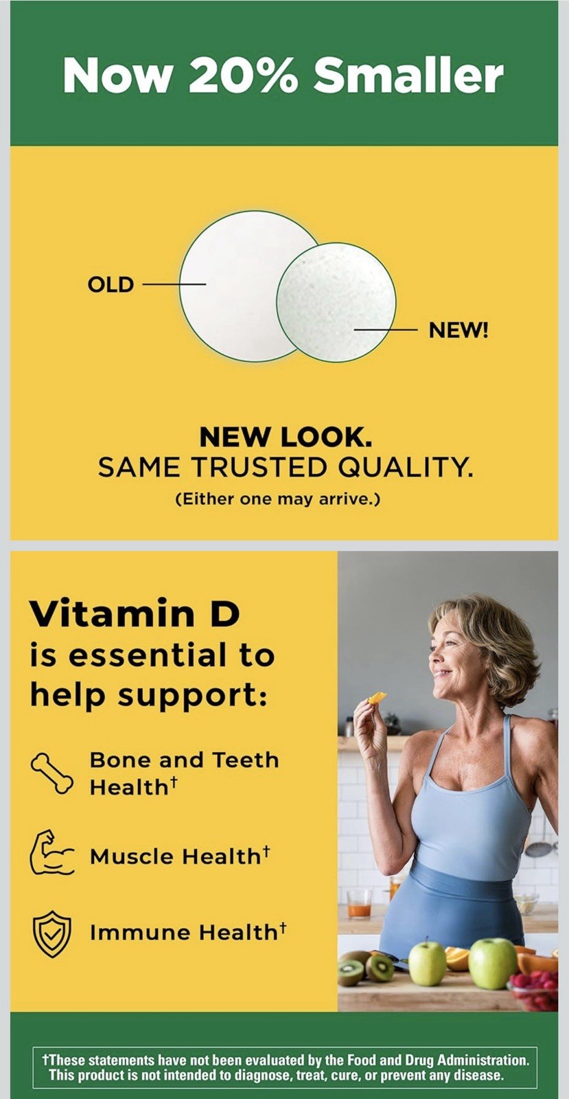 Nature Made Vitamin D3 1000 IU (25 mcg) 300 Tablets Gluten Free Unflavored