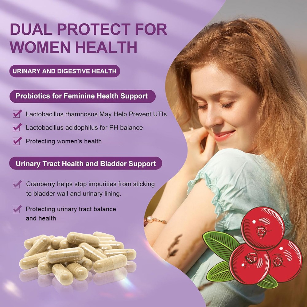 3in1 Women Probiotic Complex for Gut Digestion,Vaginal&Urinary Wellness 120 Caps