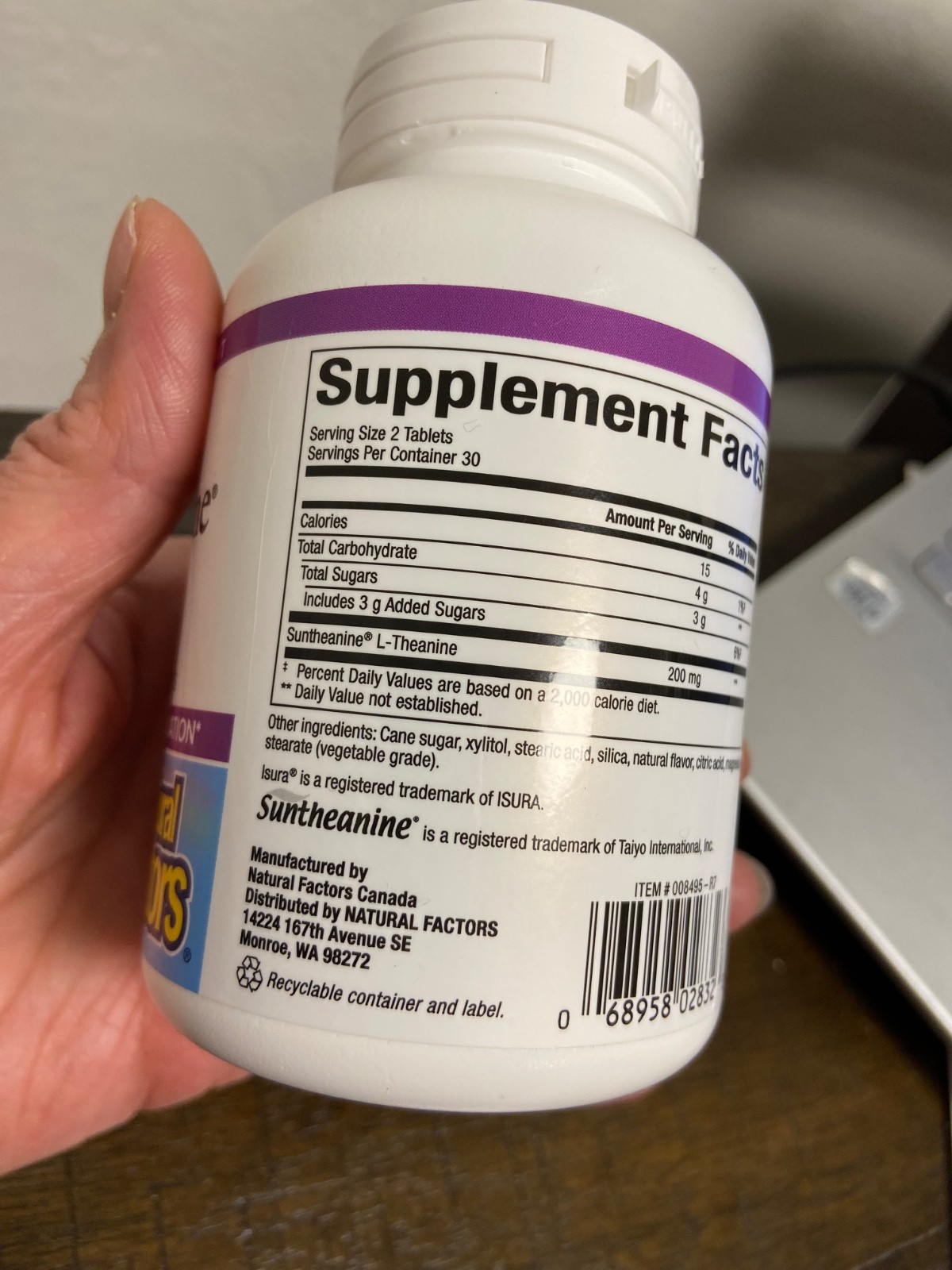 Natural Factors Stress-Relax Suntheanine L-Theanine 100 mg,60 Chew Tablets